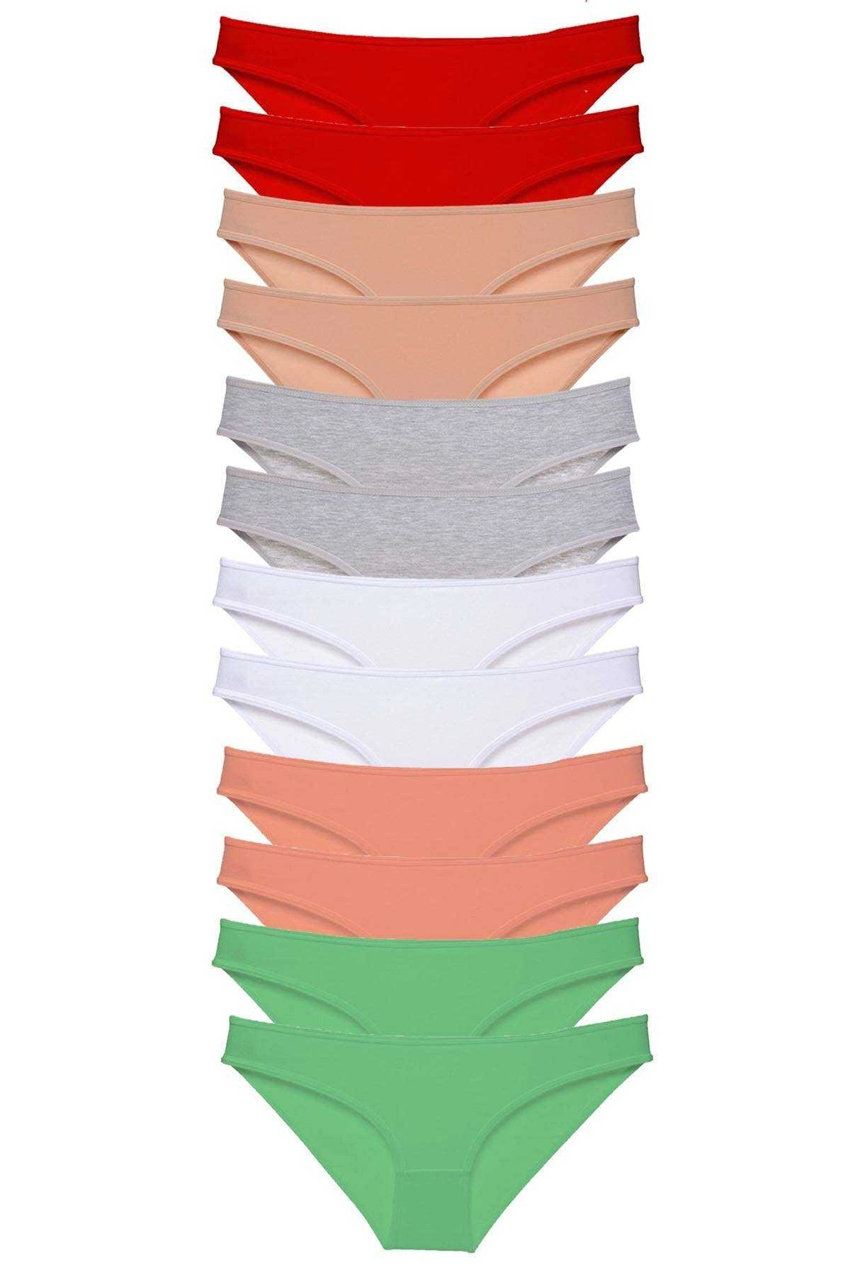 12 Adet Süper Eko Set Likralı Kadın Slip Külot Set 4