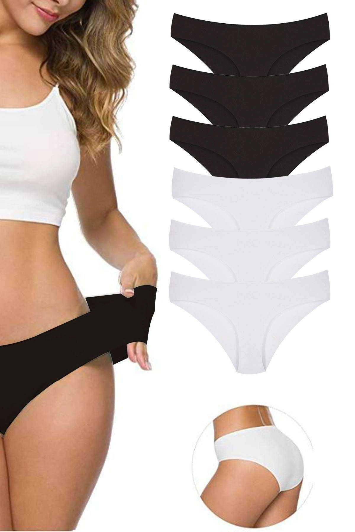 6 Adet Kadın Dikişsiz Lazer Kesim Esnek İz Yapmayan Külot S1