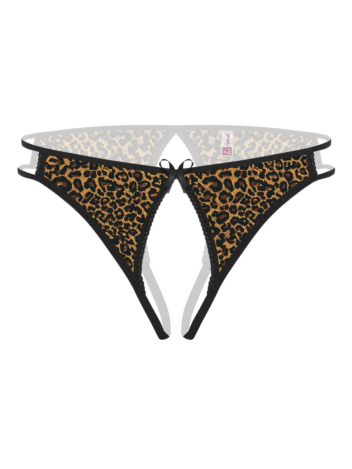 Ağı Açık Leopar Desenli  Külot String