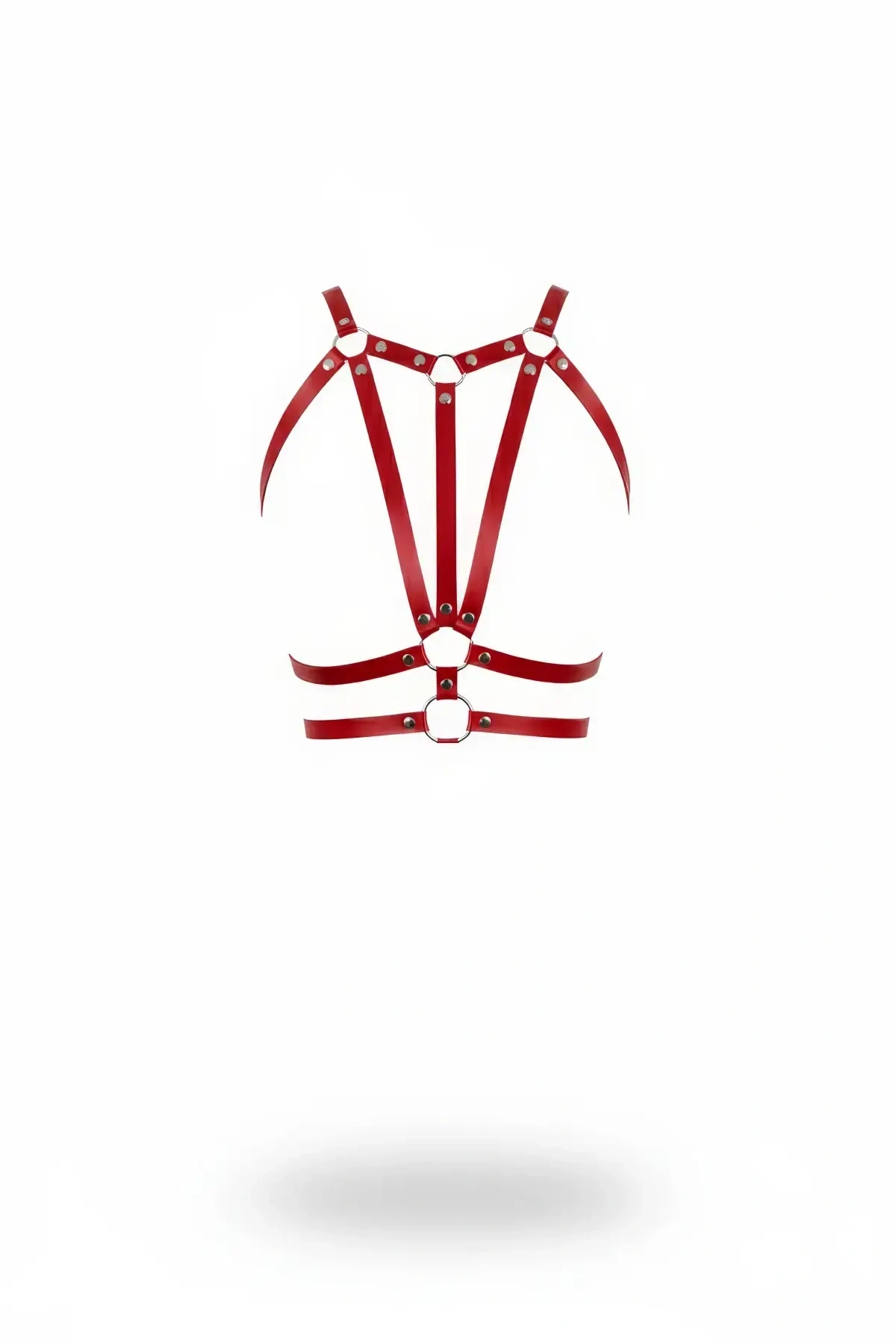 Kırmızı Kadın Kemer Çoklu Şeritli O Halkalı Vücut Aksesuarı - Brf114