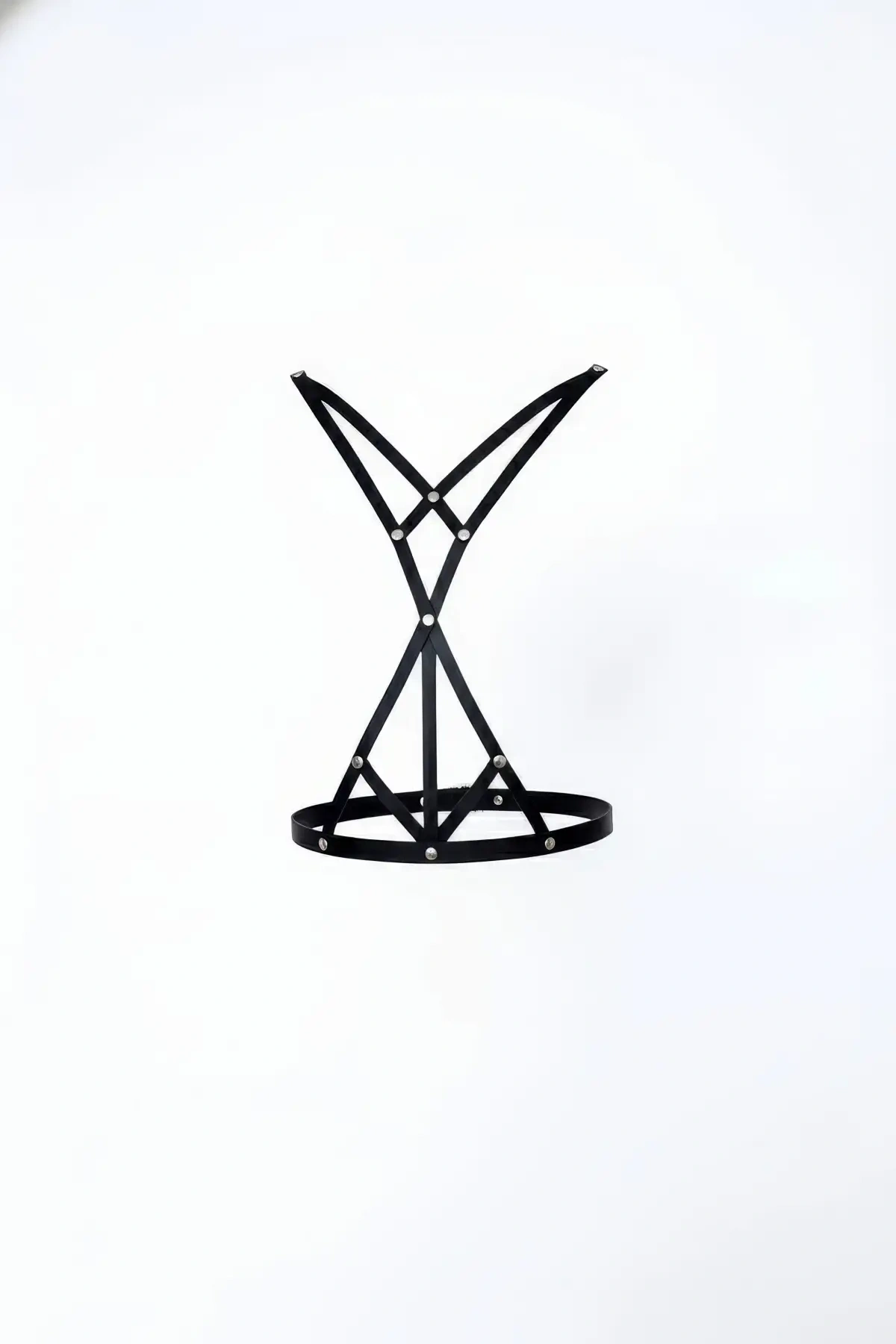 Siyah Kadın Kemer Zımba Detaylı Çapraz Vücut Aksesuarı - Brf158