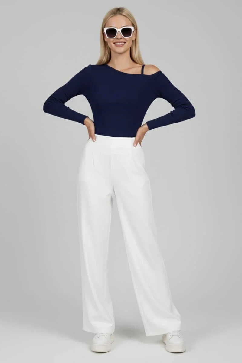 Tek Omuz İpli Bluz Lacivert