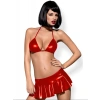 Fantezi Kırmızı Mini Etekli Seksi Sütyentakım Seksi İç Giyim