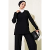 Gömlek Yaka Fitilli Salaş İkili Takım siyah T4300