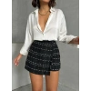 İki düğmeli ch kumaş şort etek siyah h26414
