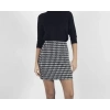 kazaayağı likralı mini etek siyahbeyaz