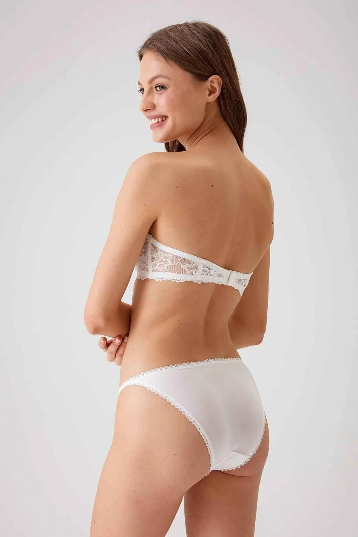 Balenli Straplez Destekli Sütyen Takımı Kadın 4563