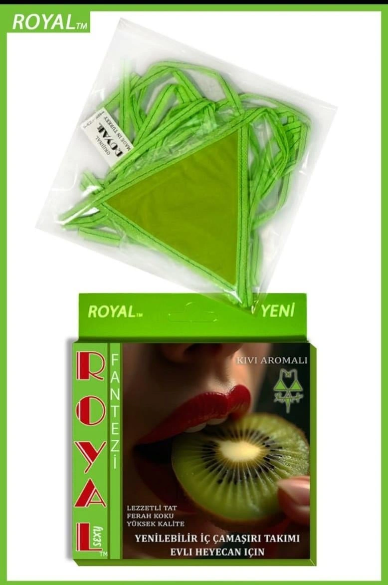 Fantezi Tüketilebilen Yenilebilir Kivi Aromalı İç Çamaşırı Takımı