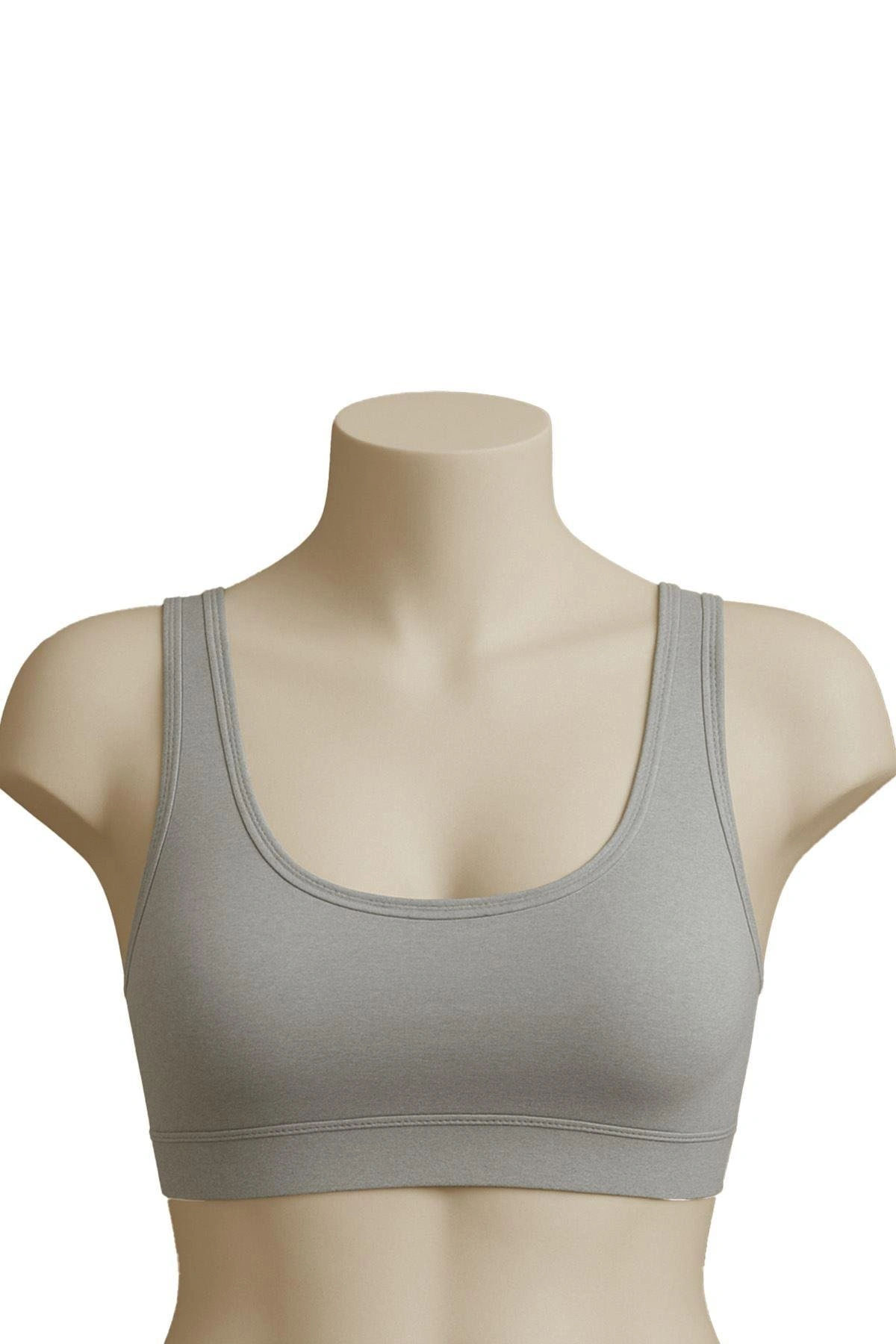 Gri Mı Emay 1816 6'lı Pedli Kalın Askılı Alıştırma Sütyeni