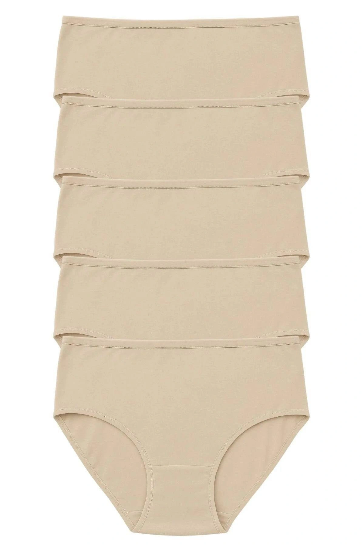 Pk40003 Büyük Beden Yüksek Bel Külot 5 Li Paket