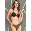 Kadın Balenli Destekli Dolgulu Askıları Çıkabilen Önden Açılan Sırt Dekolte Sütyen Ve String Takım