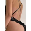 Özel Bölgesi Açık Dantelli Siyah  Babydoll Brf1277