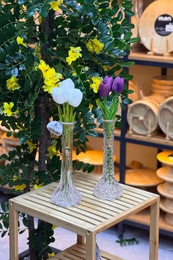 Cam Vazo Lale Hediyeli