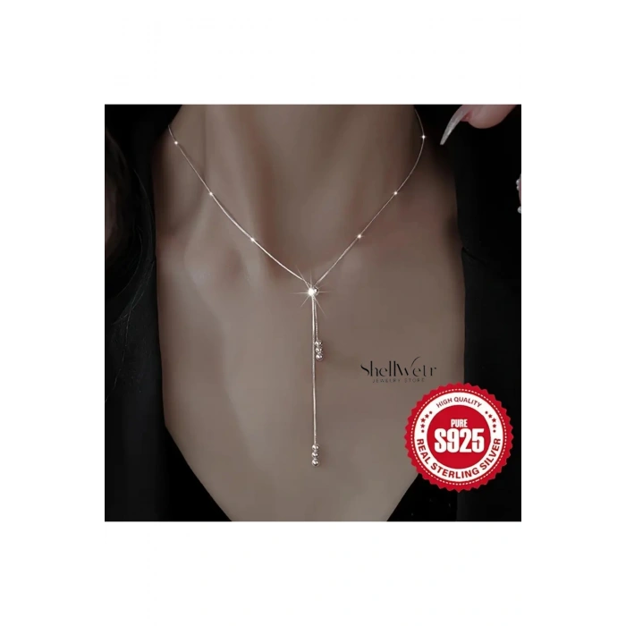 Elisér 925 Ayar Gümüş Kolye , kadın gümüş kolye Sevgili ve anneye verilecek hediye gümüş kolye