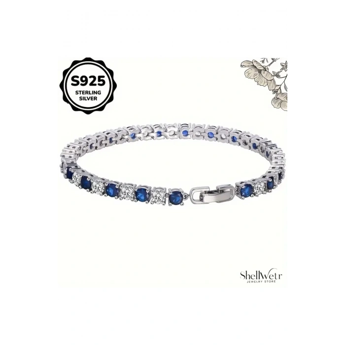 Lunara Taşlı 925 Ayar Gümüş Kaplama Bileklik kadın bileklik yılbaşında verilecek en özel hediye