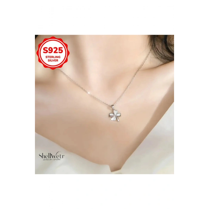 Wishleaf Yonca 925 Ayar Gümüş Kolye Sevgililer günü , annenize verilecek en güzel gümüş hediyesi