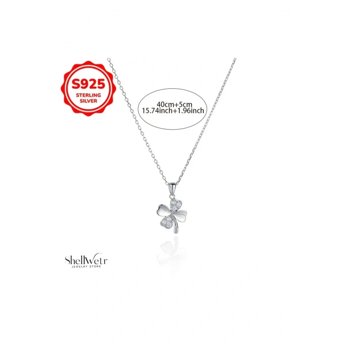 Wishleaf Yonca 925 Ayar Gümüş Kolye Sevgililer günü , annenize verilecek en güzel gümüş hediyesi