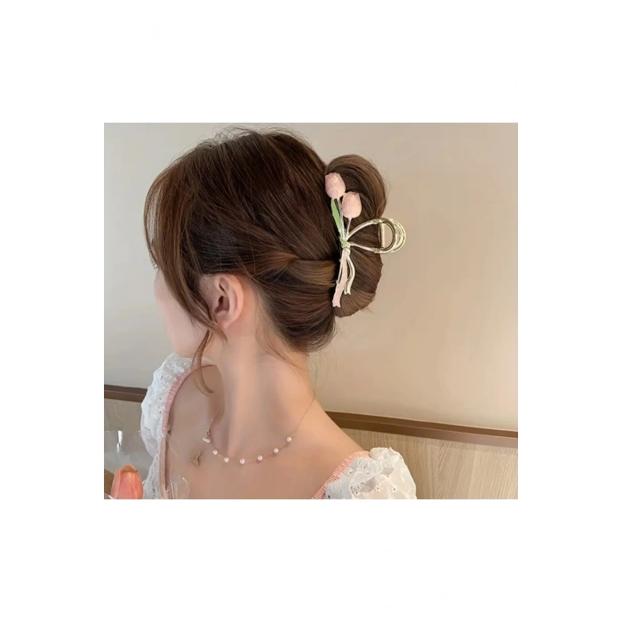 Bloosom Nar Çiçeği Rengi Saç Tokası estetik ve asya tarzı saç tokası