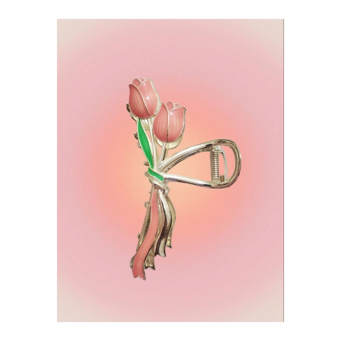 Bloosom Nar Çiçeği Rengi Saç Tokası estetik ve asya tarzı saç tokası