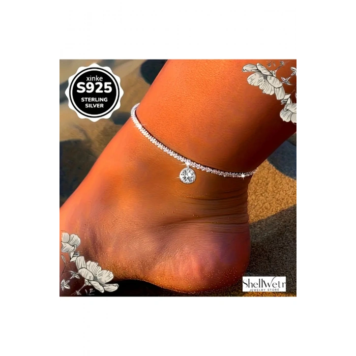 Seren Gümüş 925 Kolye Ve Halhal Set Sevgililer günü , annenize verilecek en güzel gümüş hediyesi