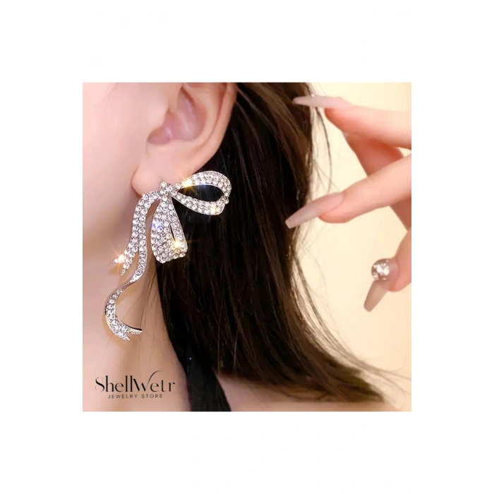 Aisha Gümüş çivili alerji yapmayan Fiyonk Küpe Sevgiliye ve annenize verilecek hediye