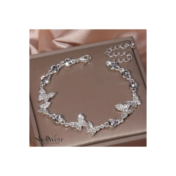 Zelina 925 Ayar Gümüş Kaplama Kelebekli Bileklik Sevgililer ve annenize verilecek en güzel hediye