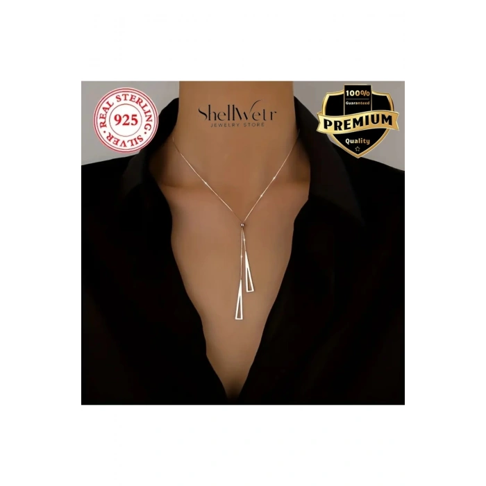 Elaria Sallantılı 925 ayar gümüş Kolye, kadın gümüş kolye , sallantılı gümüş kolye