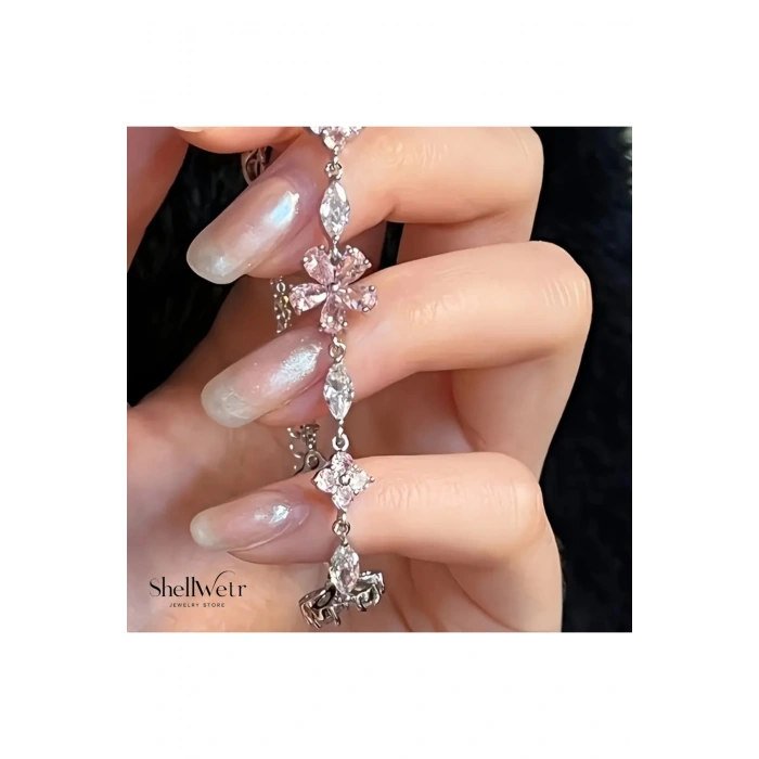 Sakurra Çiçekli Bileklik Sevgililer günü , annenize verilecek en güzel gümüş kapalama hediye