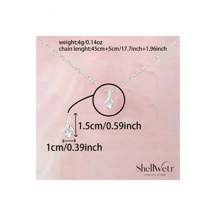 Lusso Tek Taşlı Kolye Sevgililer günü , annenize verilecek en güzel gümüş kaplama hediye