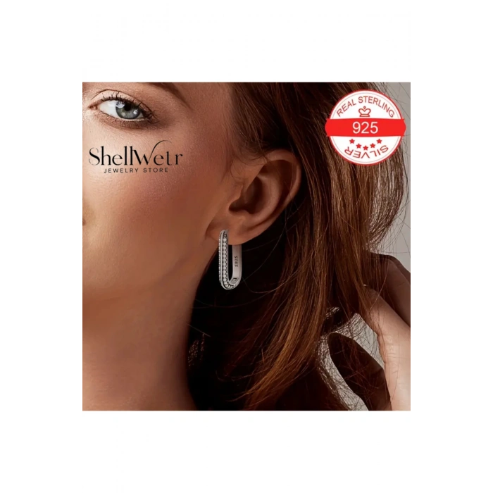 Elite 925 ayar gümüş Küpe Sevgililer günü , annenize verilecek en güzel  gümüş halka küpe