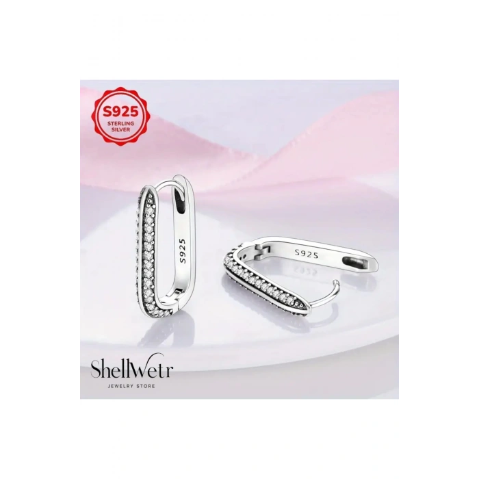 Elite 925 ayar gümüş Küpe Sevgililer günü , annenize verilecek en güzel  gümüş halka küpe