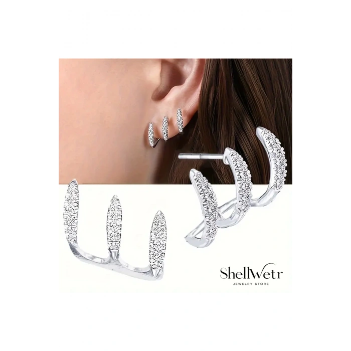 Claw Küpe Sevgililer günü , annenize verilecek en güzel gümüş kaplama hediye