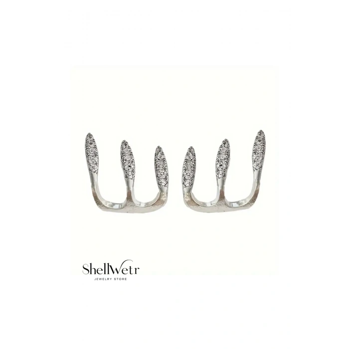 Claw Küpe Sevgililer günü , annenize verilecek en güzel gümüş kaplama hediye