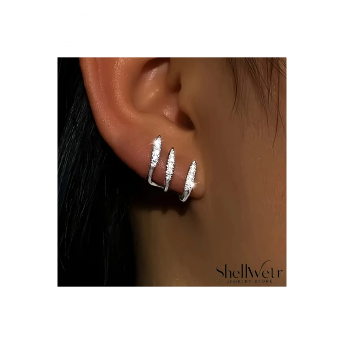 Claw Küpe Sevgililer günü , annenize verilecek en güzel gümüş kaplama hediye