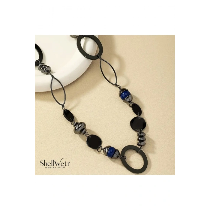 Geometric Grace Uzun Kolye Sevgililer günü , annenize verilecek en güzel hediye