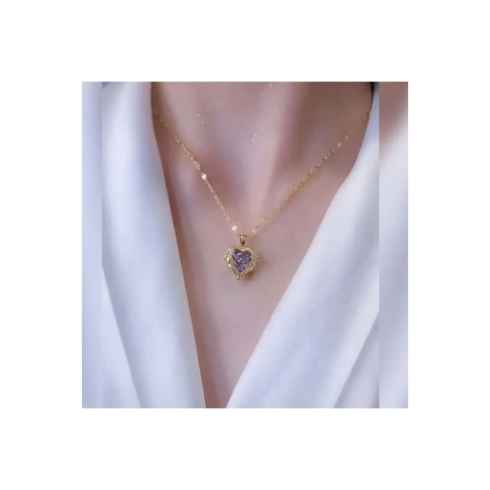 Miusa Altın Kaplama Kalpli Kolye-Sevdiklerinize ve kendinize en özel hediye