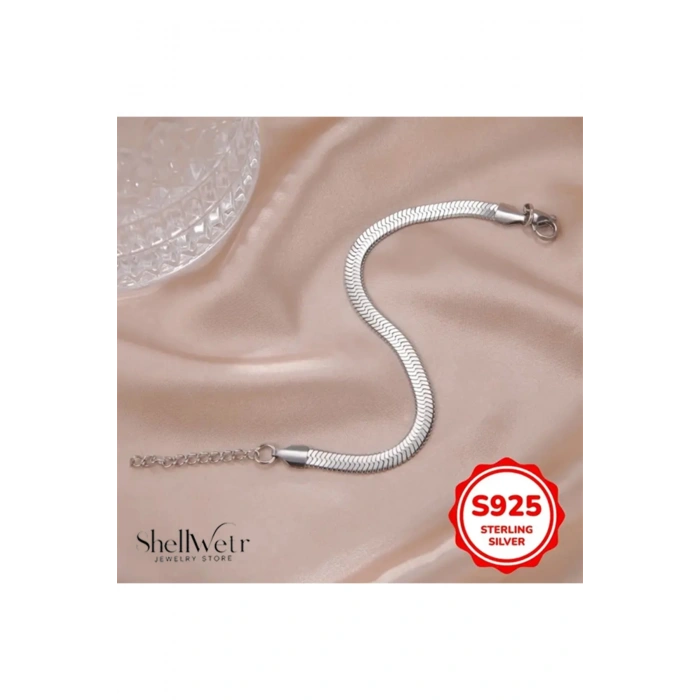 Luce gümüş italyan zincir bileklik 925 Ayar gümüş kaplama unisex bileklik