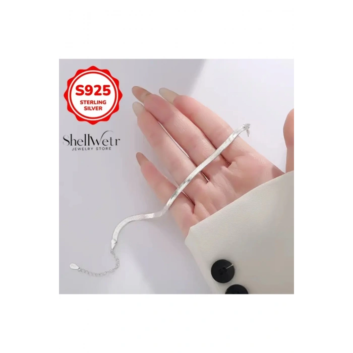 Luce gümüş italyan zincir bileklik 925 Ayar gümüş kaplama unisex bileklik