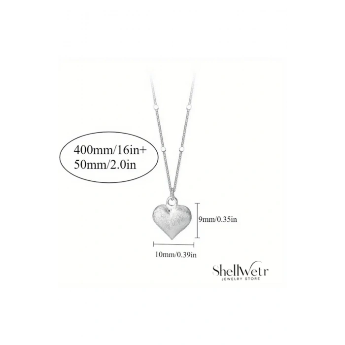 Delfina Gümüş Kaplama Kalp Detaylı Kolye-Sevdiklerinize ve kendinize en özel hediye