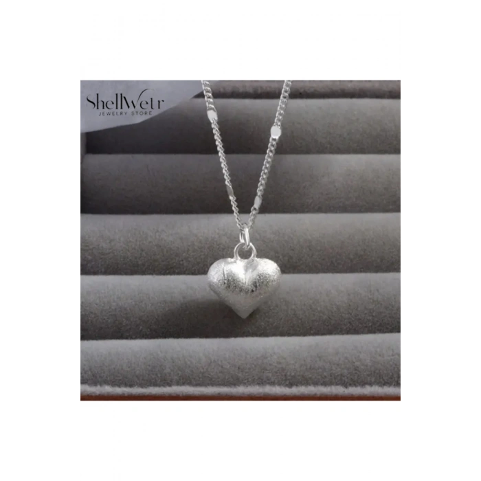Delfina Gümüş Kaplama Kalp Detaylı Kolye-Sevdiklerinize ve kendinize en özel hediye