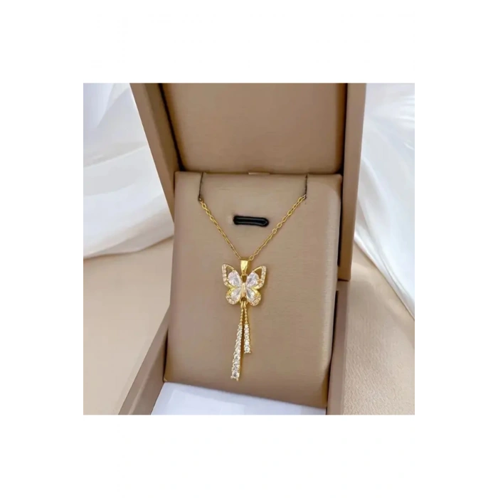 Shinefly Altın Kaplama Kelebek Püskül Kolye-Sevdiklerinize ve kendinize en özel hediye