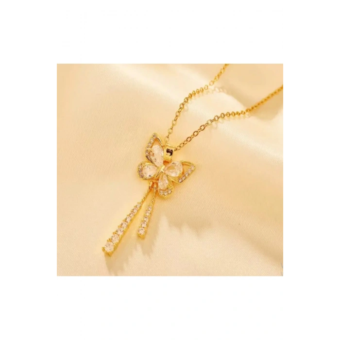 Shinefly Altın Kaplama Kelebek Püskül Kolye-Sevdiklerinize ve kendinize en özel hediye