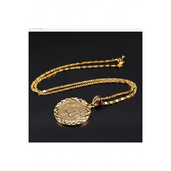 Altın Kaplama Ve Işıltılı Allah Yazılı Kolye-Manevi anlamı derin ve sevdiklerinize en özel hediye