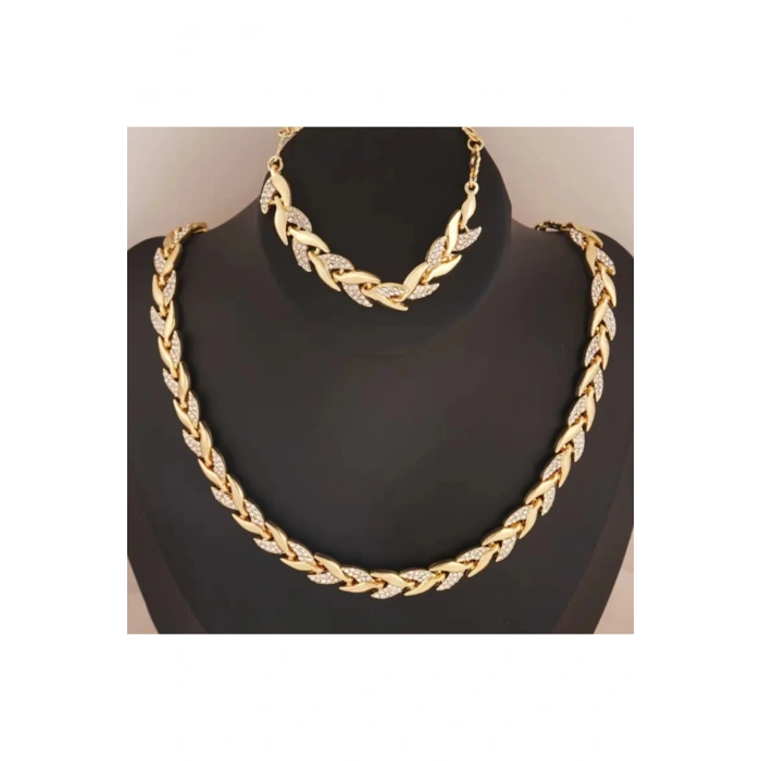 Solvita Altın Kaplama Işıltılı Kolye Bileklik Set-Sevdiklerinize ve kendinize en özel hediye