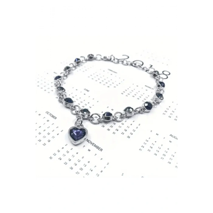 Ocean Heart Gümüş Kaplama Parlak Taşlı Bileklik kadın bileklik