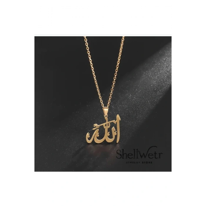 Allah sevgisini simgeleyen manevi değeri yüksek altın kaplama kolye-En özel hediye