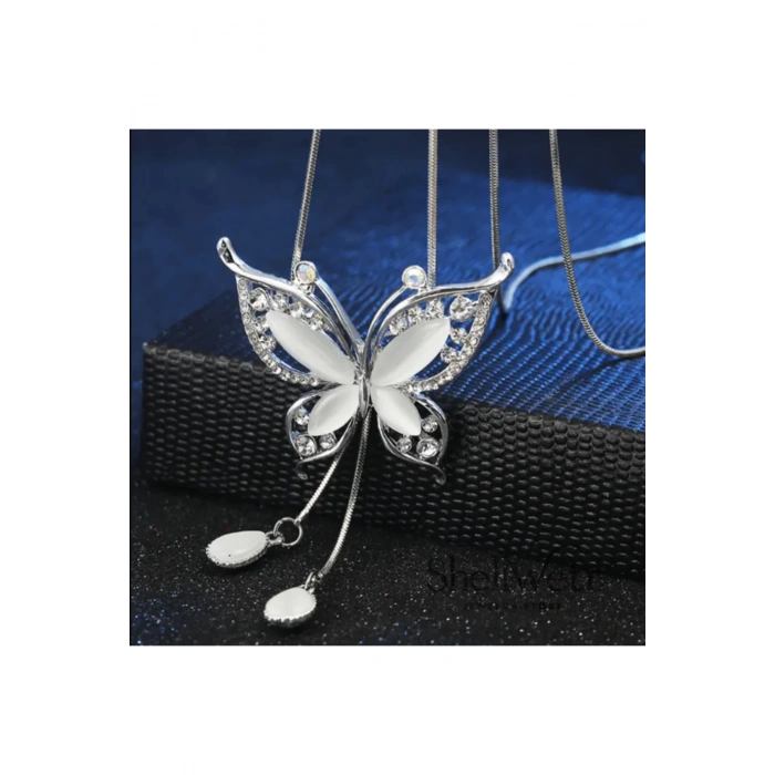 Soylara 925 büyük kelebek gümüş kaplama kolye -sevdiklerinize ve kendinize en özel hediye