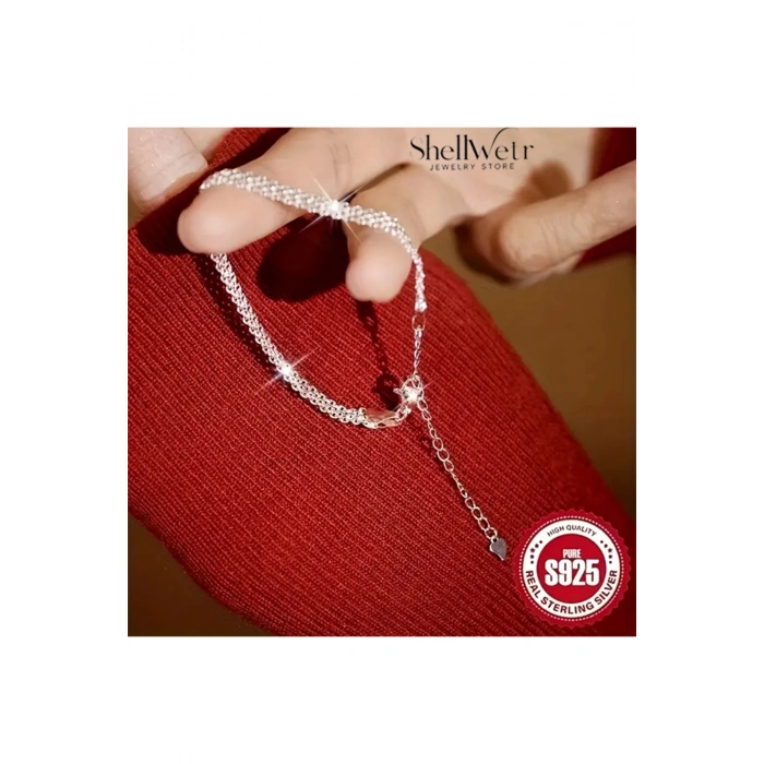 Ventino 925 Ayar zincirli gümüş bileklik Çok Sıralı Zincir Bileklik Sevdiklerinize en özel Hediye