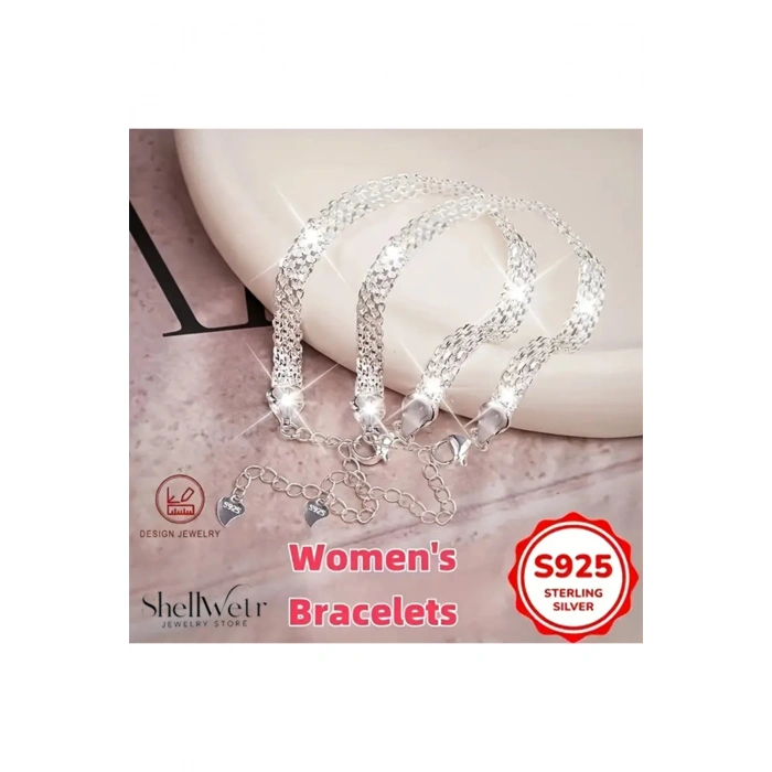 Ventino 925 Ayar zincirli gümüş bileklik Çok Sıralı Zincir Bileklik Sevdiklerinize en özel Hediye