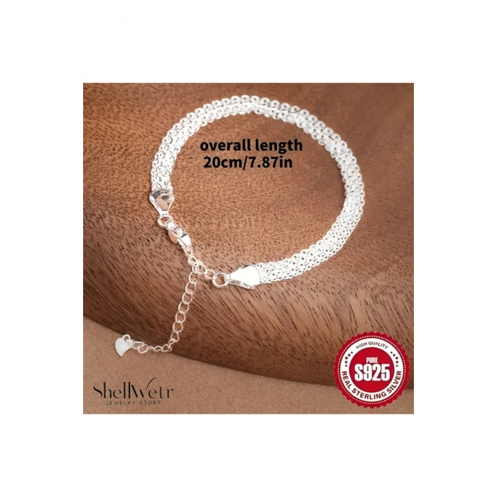 Ventino 925 Ayar zincirli gümüş bileklik Çok Sıralı Zincir Bileklik Sevdiklerinize en özel Hediye